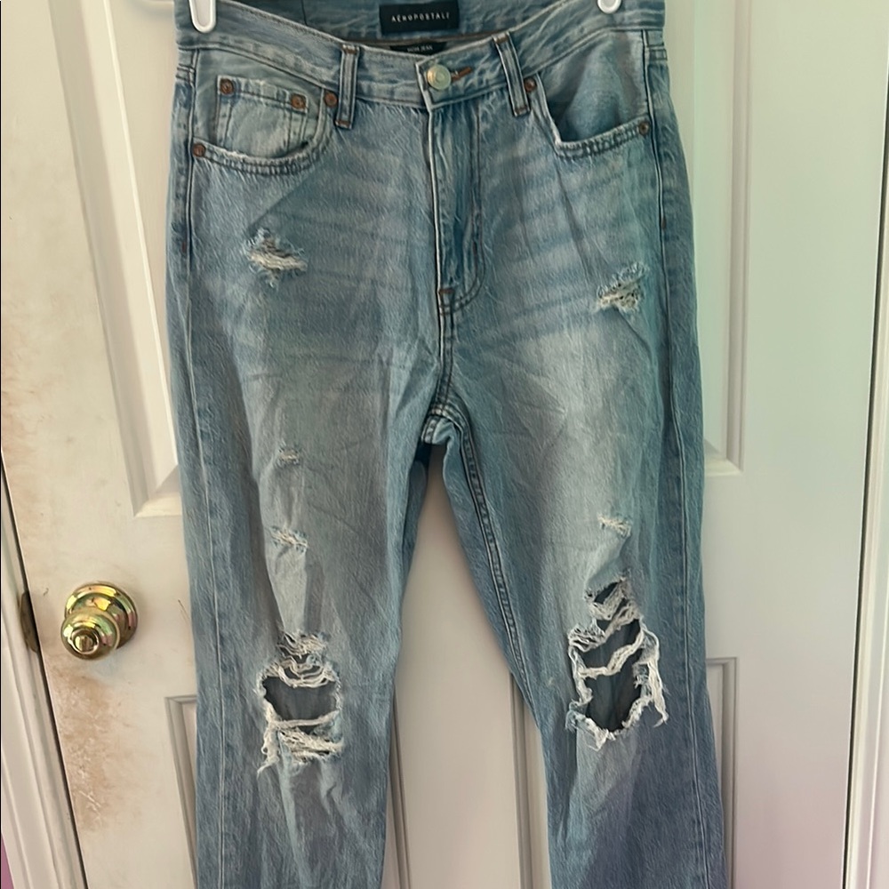 Aeropostale Light Blue Distressed Women Jeans
